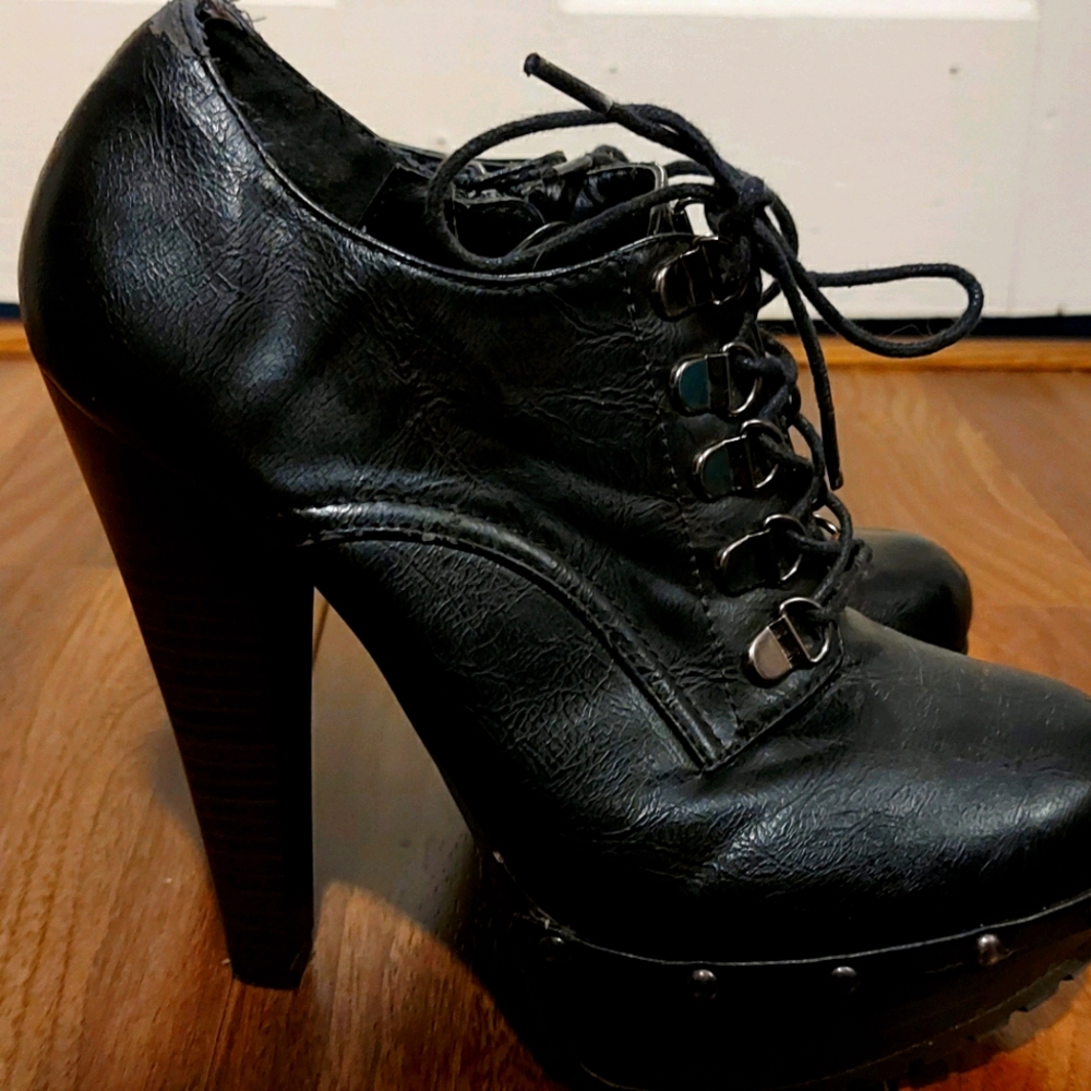 Lace-up Studded Heels